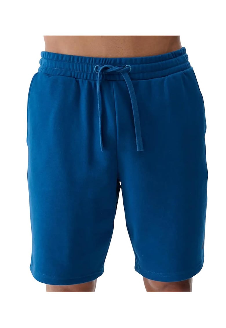 Pantaloni scurti barbatesti croiala regulata - talie elastica - albastru - bumbac/poliester