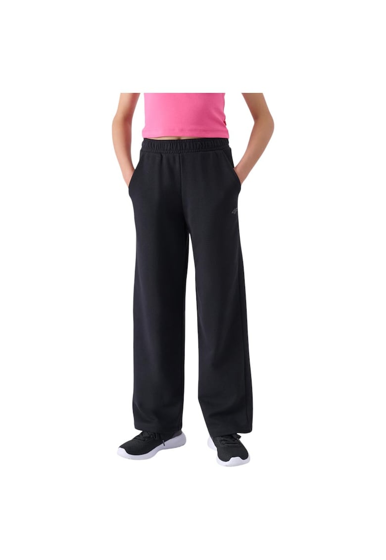 Pantaloni sport copii croiala confortabila - talie elastica - bumbac - negru