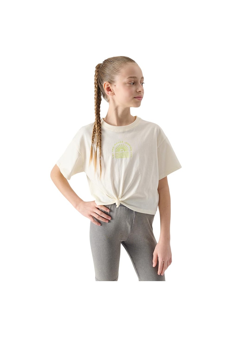 Tricou copii scurt - alb - bumbac - maneca scurta