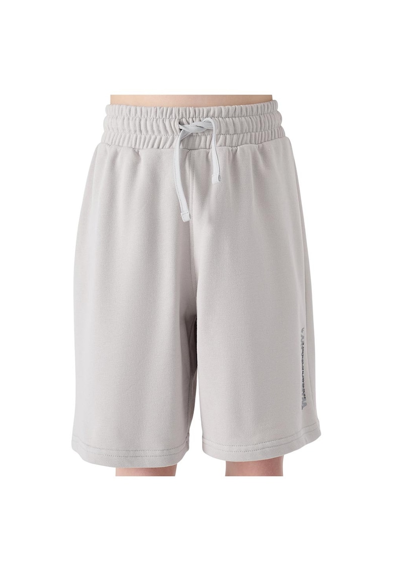 Pantaloni scurti copii talie elastica - alb - poliester/bumbac