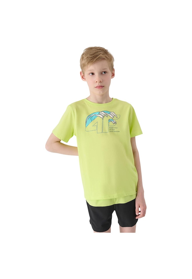 Tricou copii galben - bumbac - maneca scurta - croiala regulata - 4FJWSS25TTSHM1917