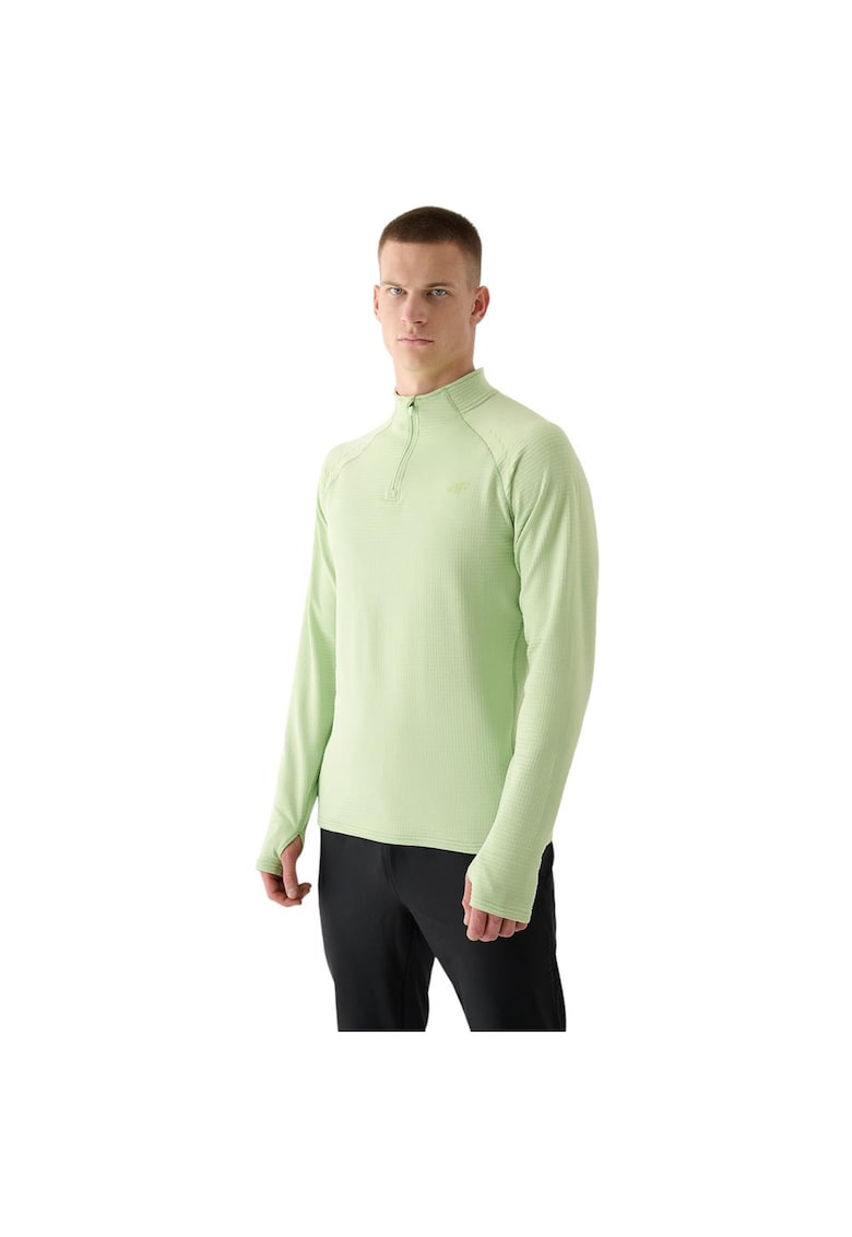 Bluza barbati guler inalt - verde - poliester