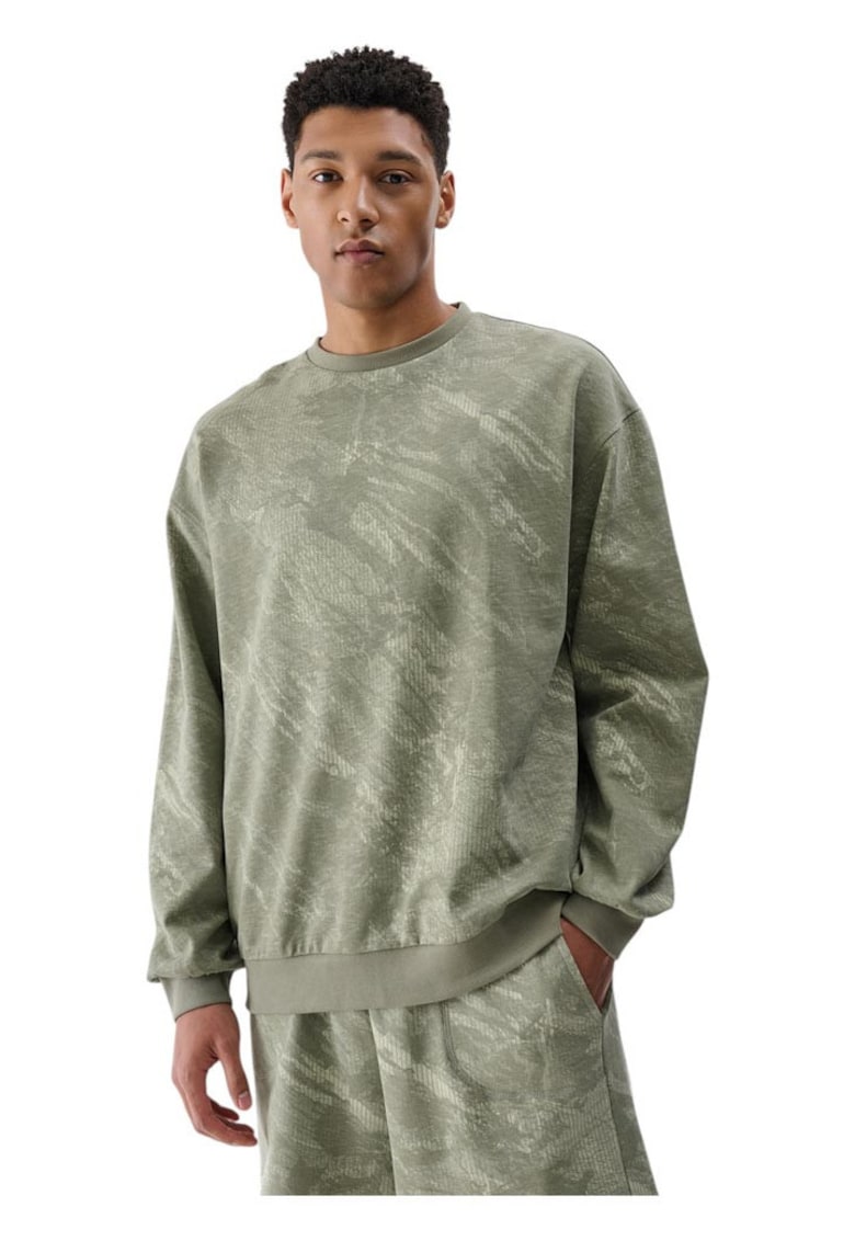 Bluza barbati croiala regulata - garnituri elastice - French terry - verde