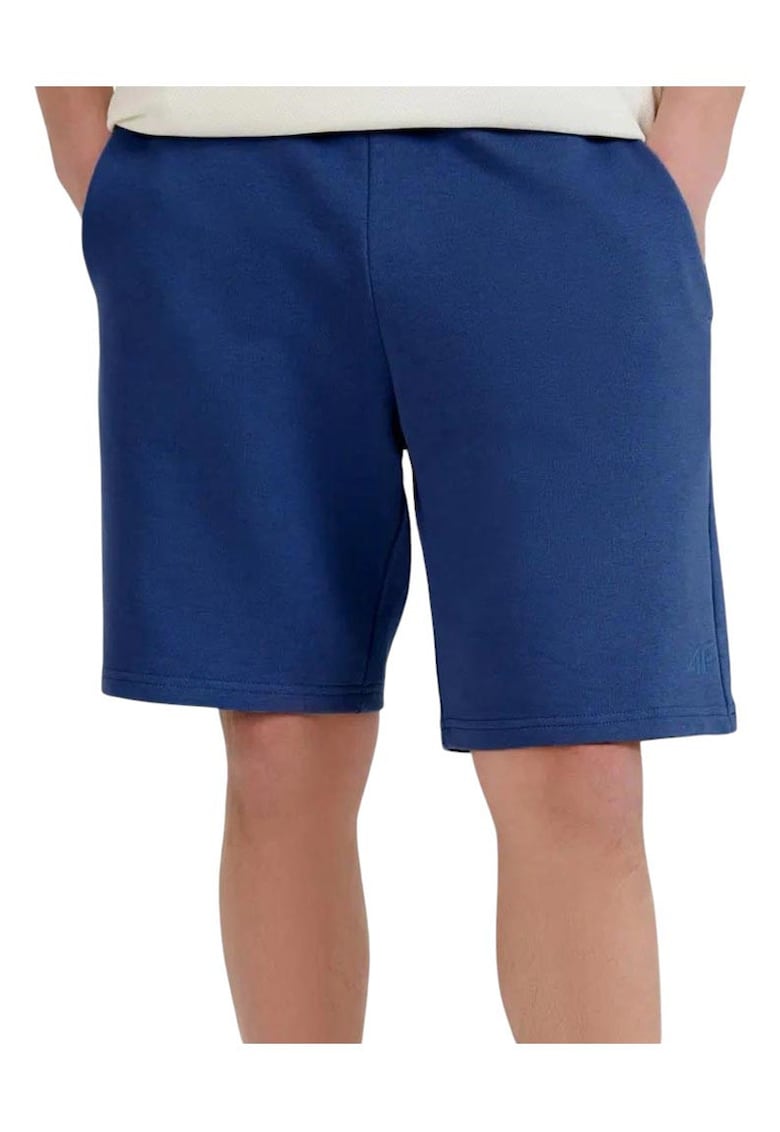 Pantaloni scurti barbatesti croiala regulata - talie elastica - French terry - albastru