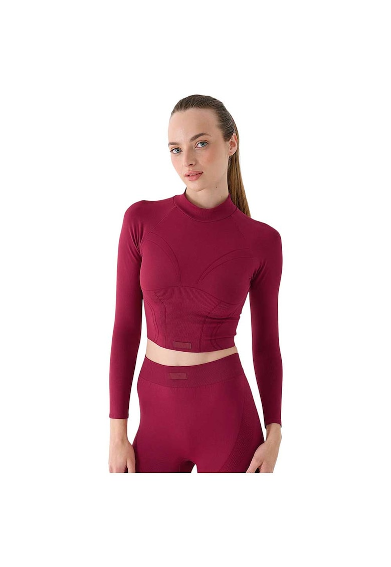 Bluza sport dama - maneca lunga - croiala slim - visiniu - poliamida -