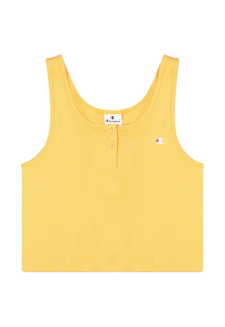 Top scurt fara maneci sport - dama - galben - bumbac