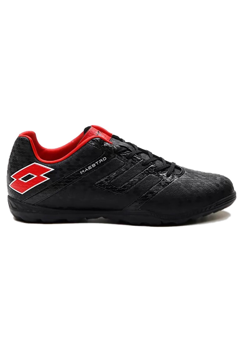 Pantofi sport barbati Maestro 700 IV TF - negru si rosu - material sintetic - pentru gazon artificial - set de caracteristici avansate.