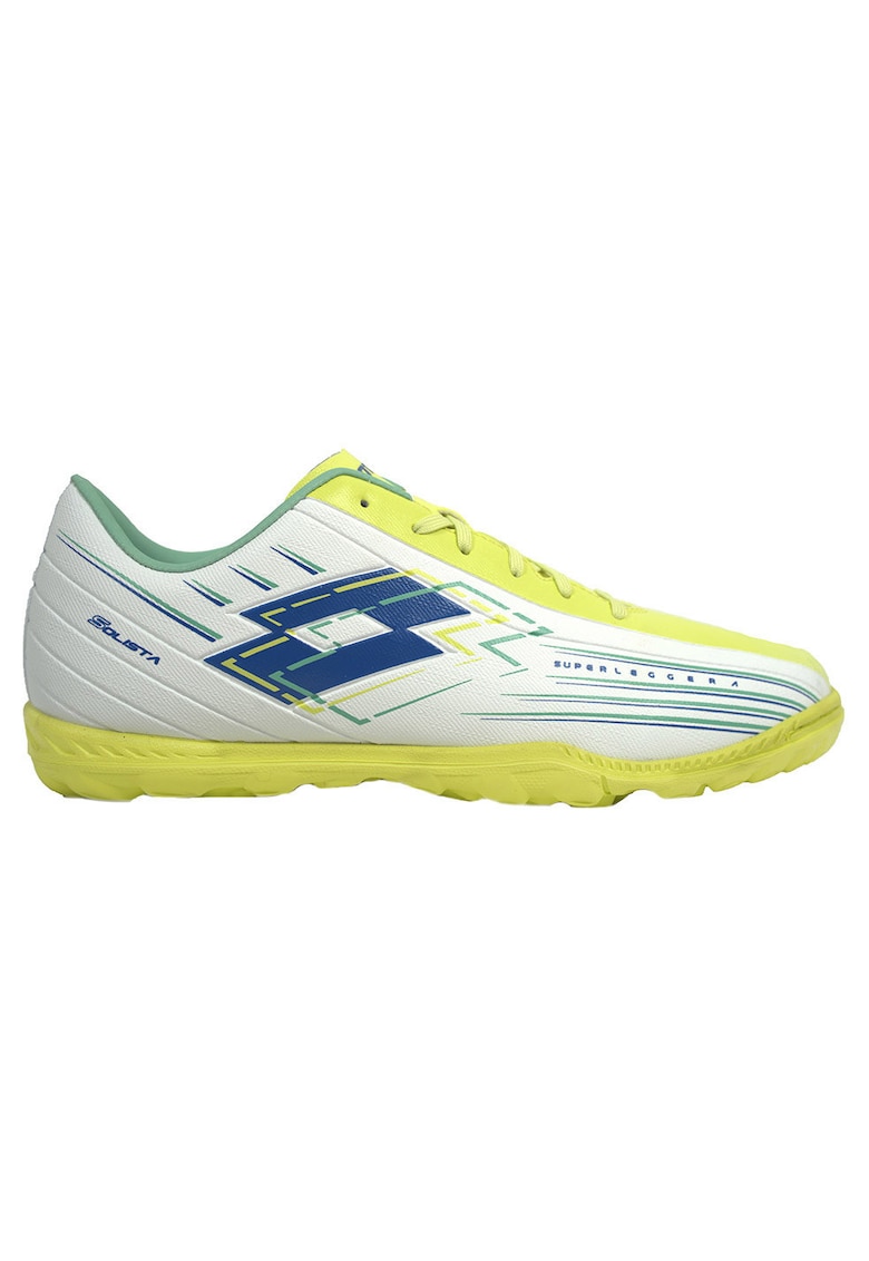 Ghete fotbal Solista 700 VIII TF - alb-galben - sintetic - pentru gazon artificial si suprafete dure -