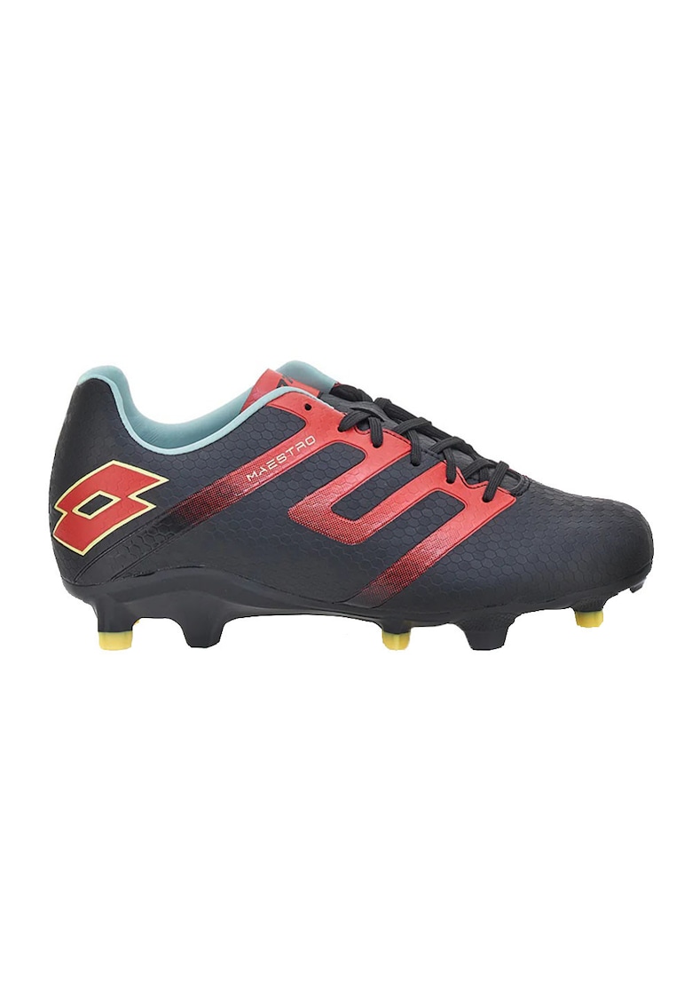 Ghete fotbal - sintetic - negru/rosu
