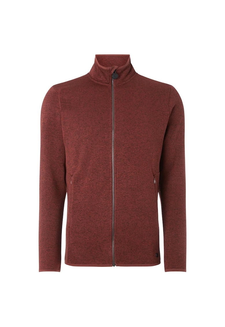 Cardigan barbat regular fit - guler inalt - rosu - poliester
