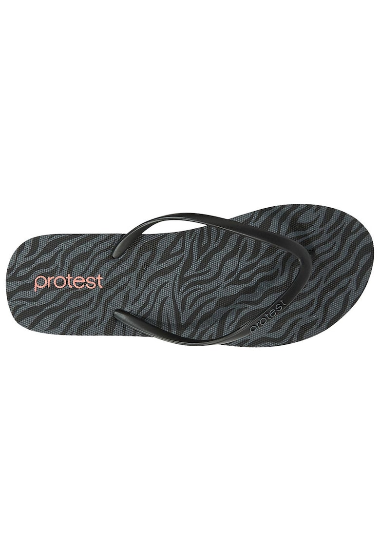 Slapi dama - animal print - negru - spuma EVA/polivinil -
