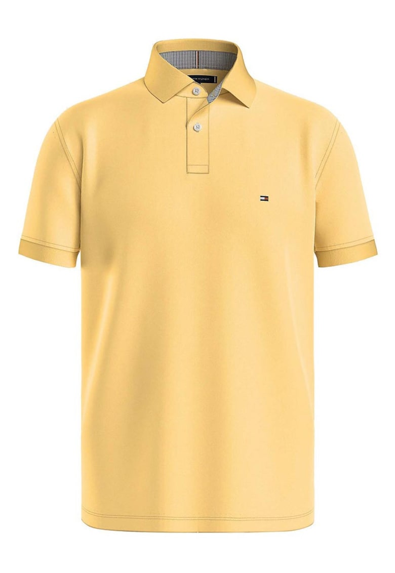Tricou polo barbati maneca scurta - galben - bumbac -