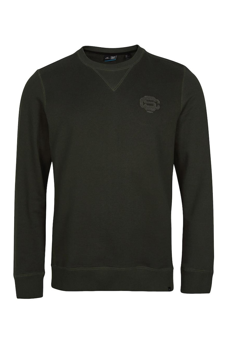 Bluza croiala regulata - decolteu rotund - bumbac - Negru