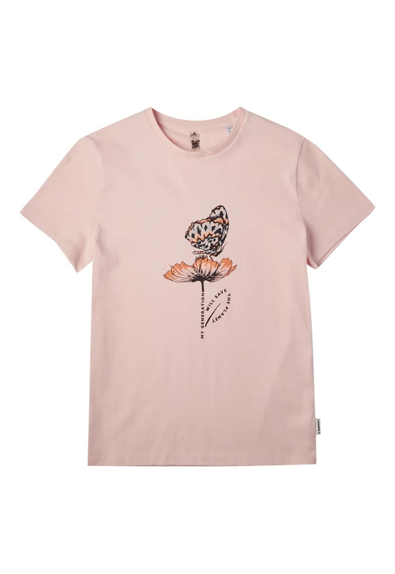 Tricou copii imprimeu frontal - roz - bumbac