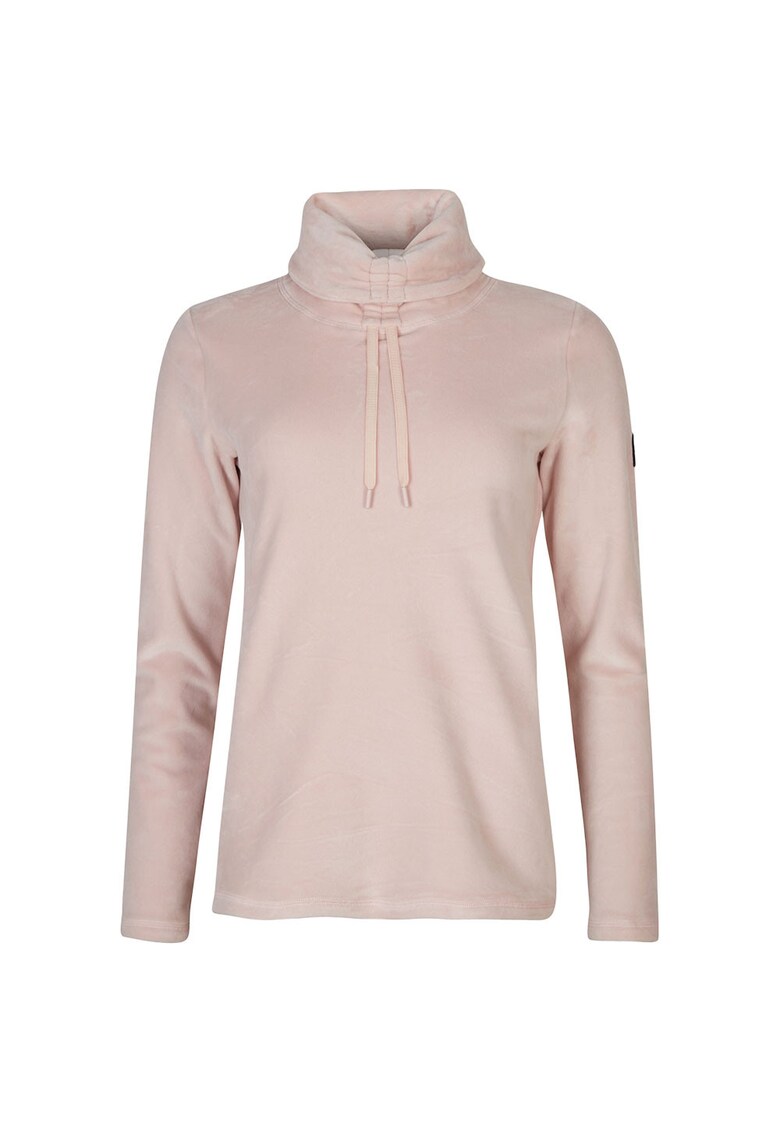 Bluza sport dama Clime Plus Fleece - guler inalt - textura moale - roz - poliester reciclat -