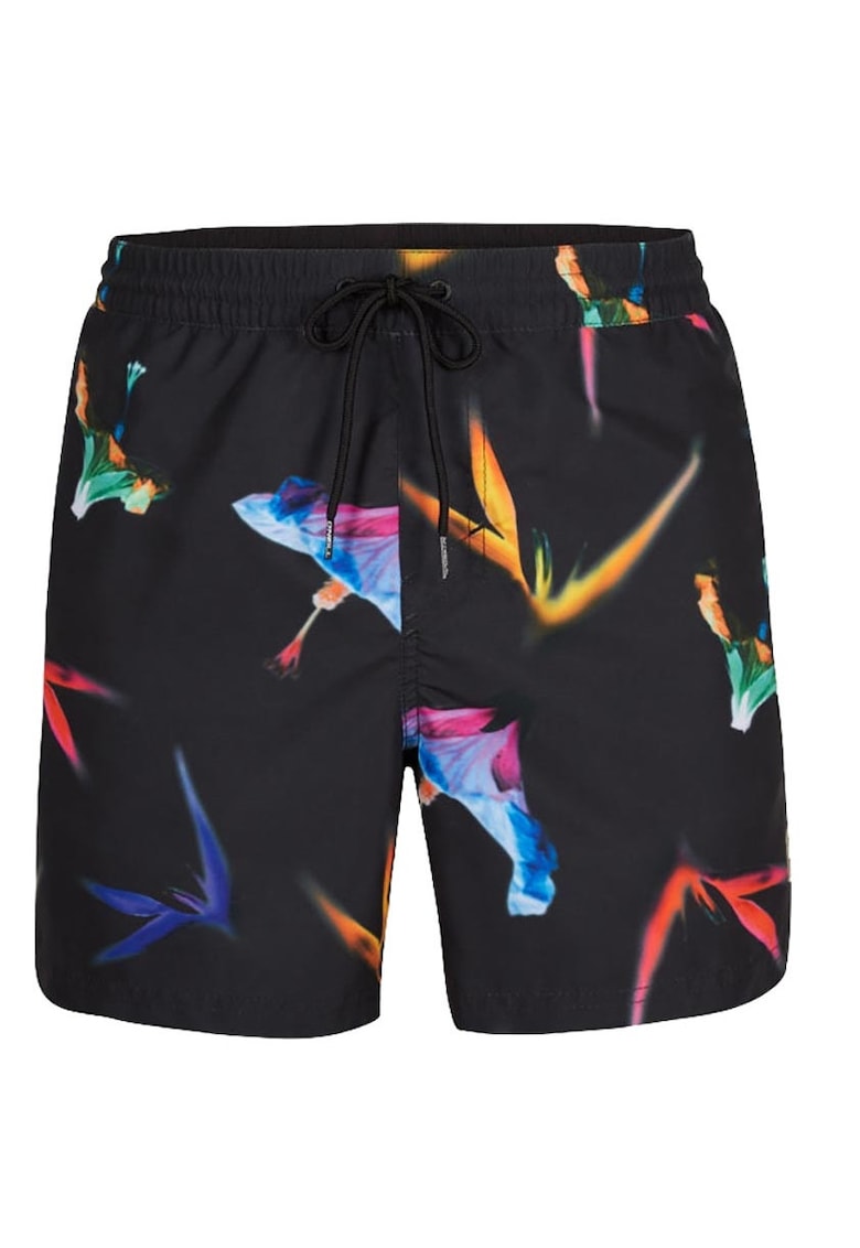 Pantaloni scurti costume de baie - croiala regulata - uscare rapida - negru - material din poliester reciclat -