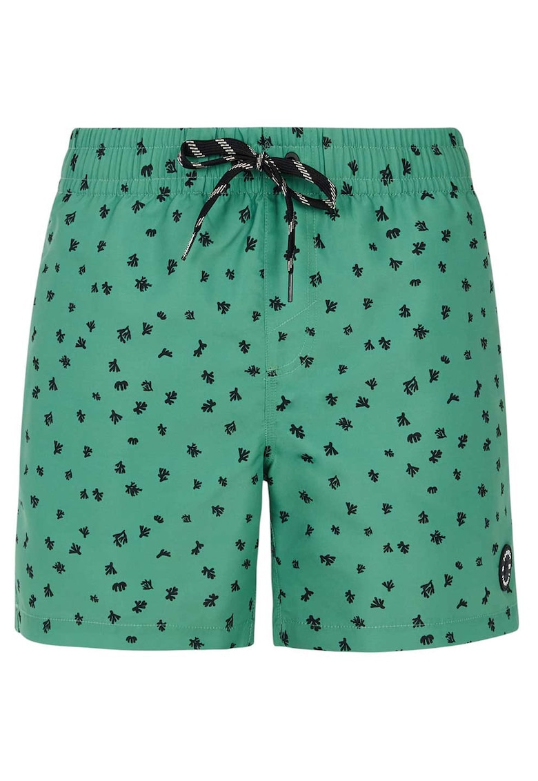 Pantaloni scurti de plaja model Juan - verde - din materiale reciclate - cu talie elastica si slip interior
