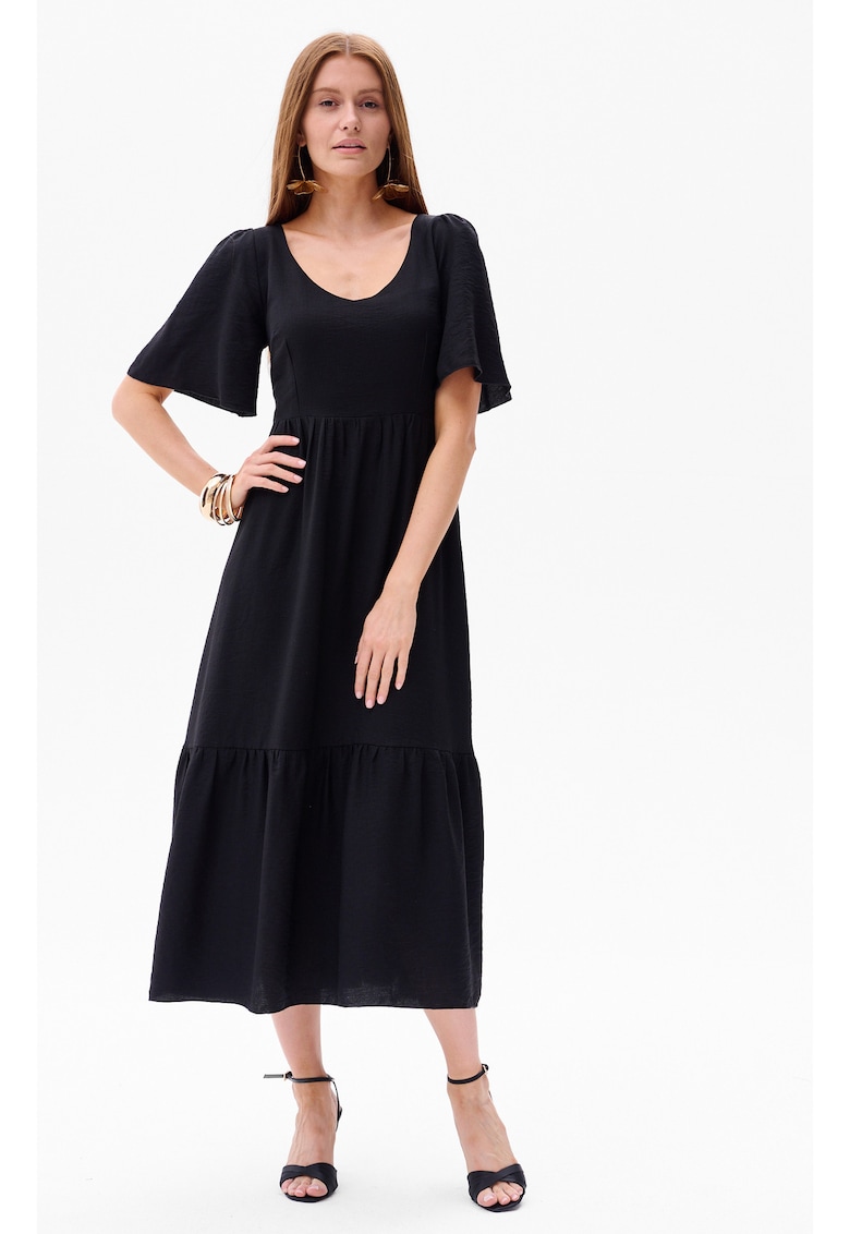 Rochie midi evazata cu decolteu in V Doris