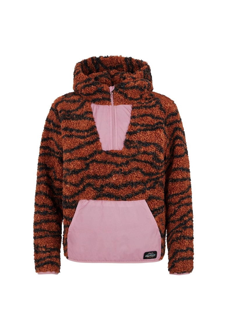 Hanorac sport dama PRTFASSA - fleece - gluga fixa - imprimeu grafic - multicolor - poliester -