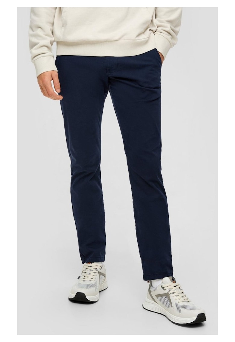 Q/S by s.Oliver Pantaloni chino barbati cu talie medie si croiala Slim fit