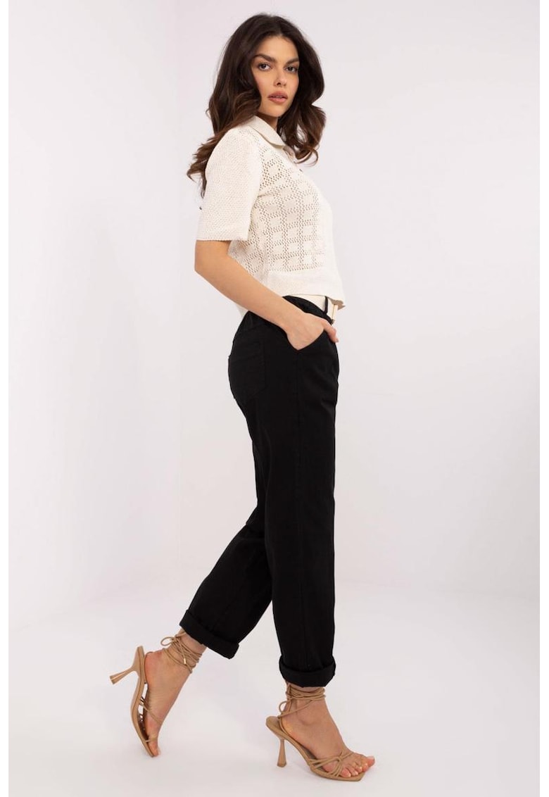 Pantaloni crop cu talie inalta - Pantaloni crop cu talie inalta -
