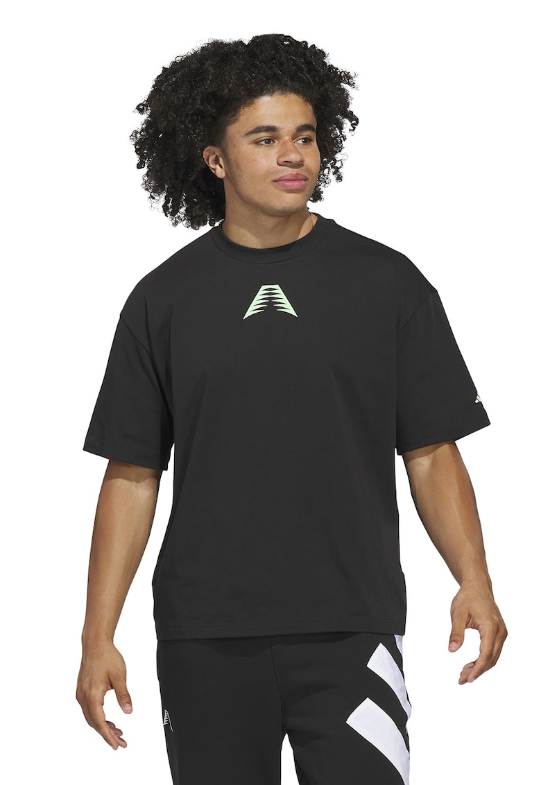 Tricou cu decolteu la baza gatului pentru baschet - Negru/Verde lime