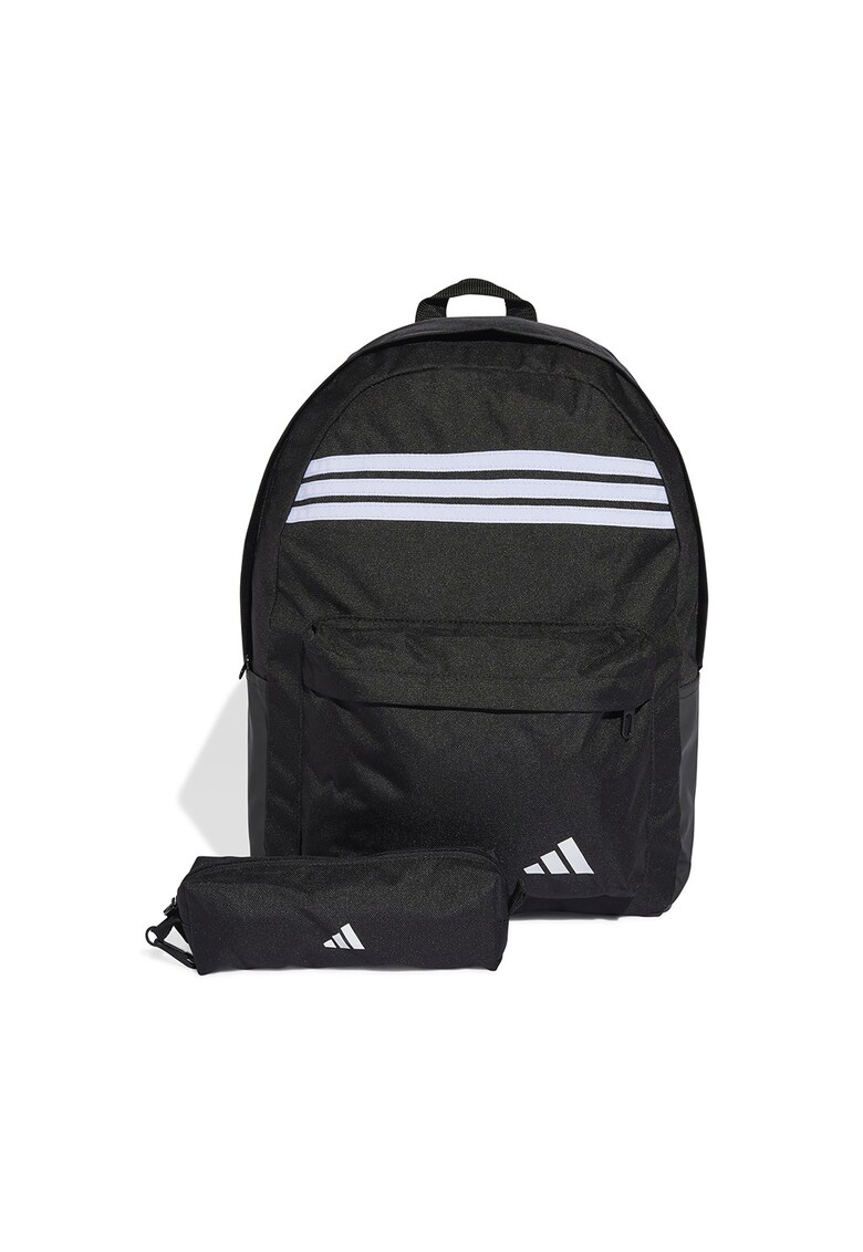 Rucsac din material textil cu imprimeu logo - Negru