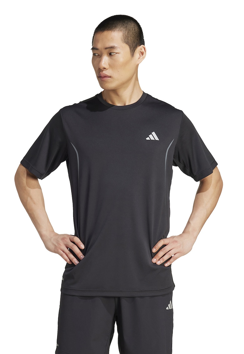 Tricou cu decolteu la baza gatului pentru fitness - Gri antracit/Argintiu
