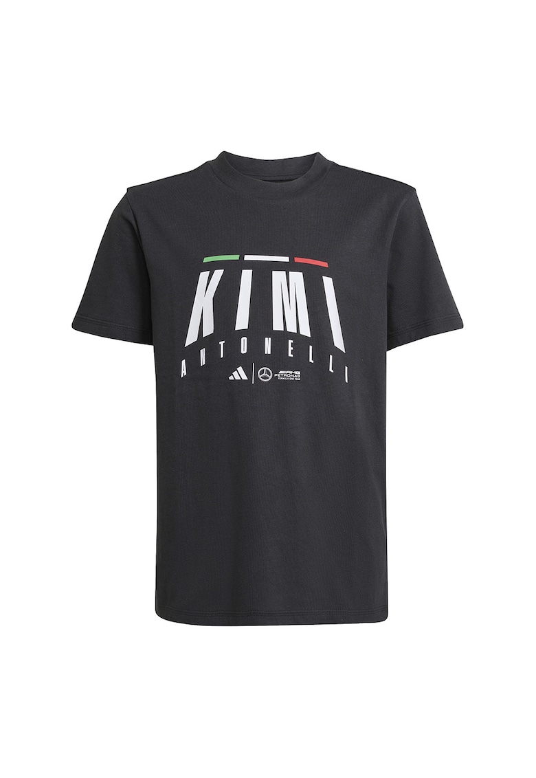 Tricou cu decolteu la baza gatului si imprimeu text Motor Sport