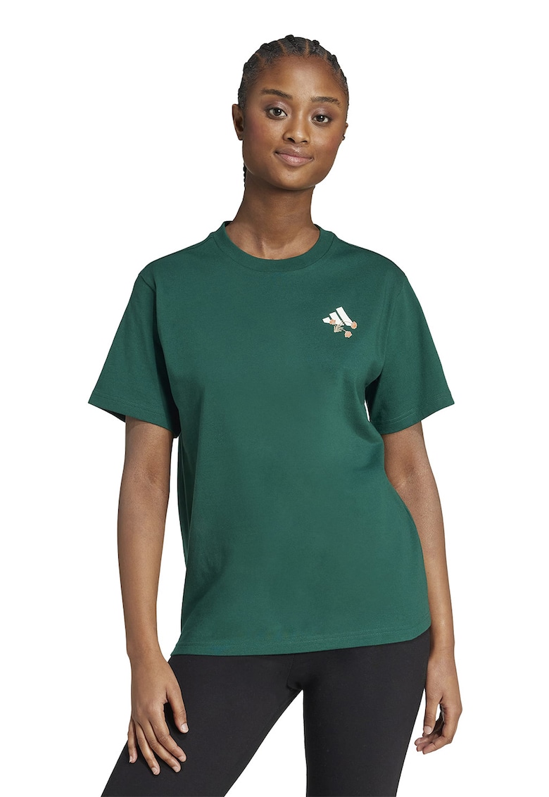 Tricou cu imprimeu flroal pe partea din spate