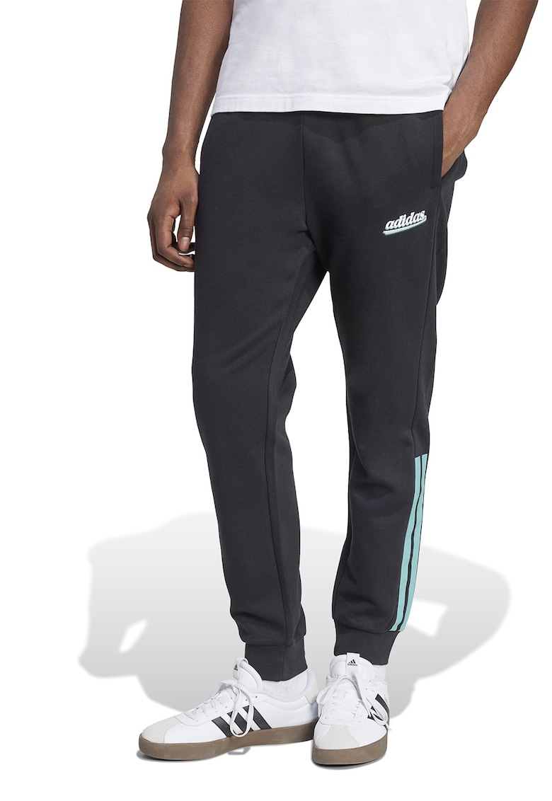 Pantaloni de trening cu benzi logo contrastante