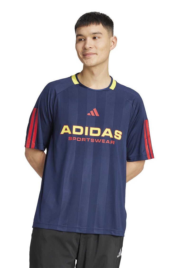 Tricou lejer cu logo - Rosu/Galben/Bleumarin