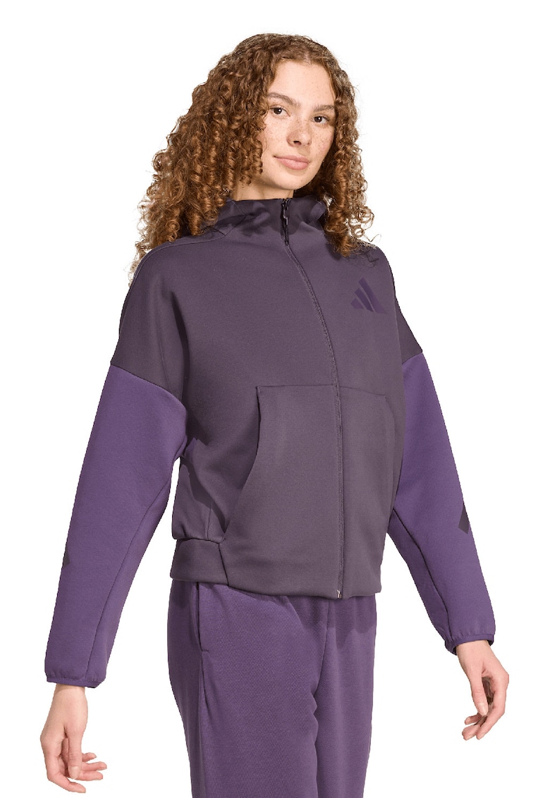 Hanorac cu maneci cazute si fermoar