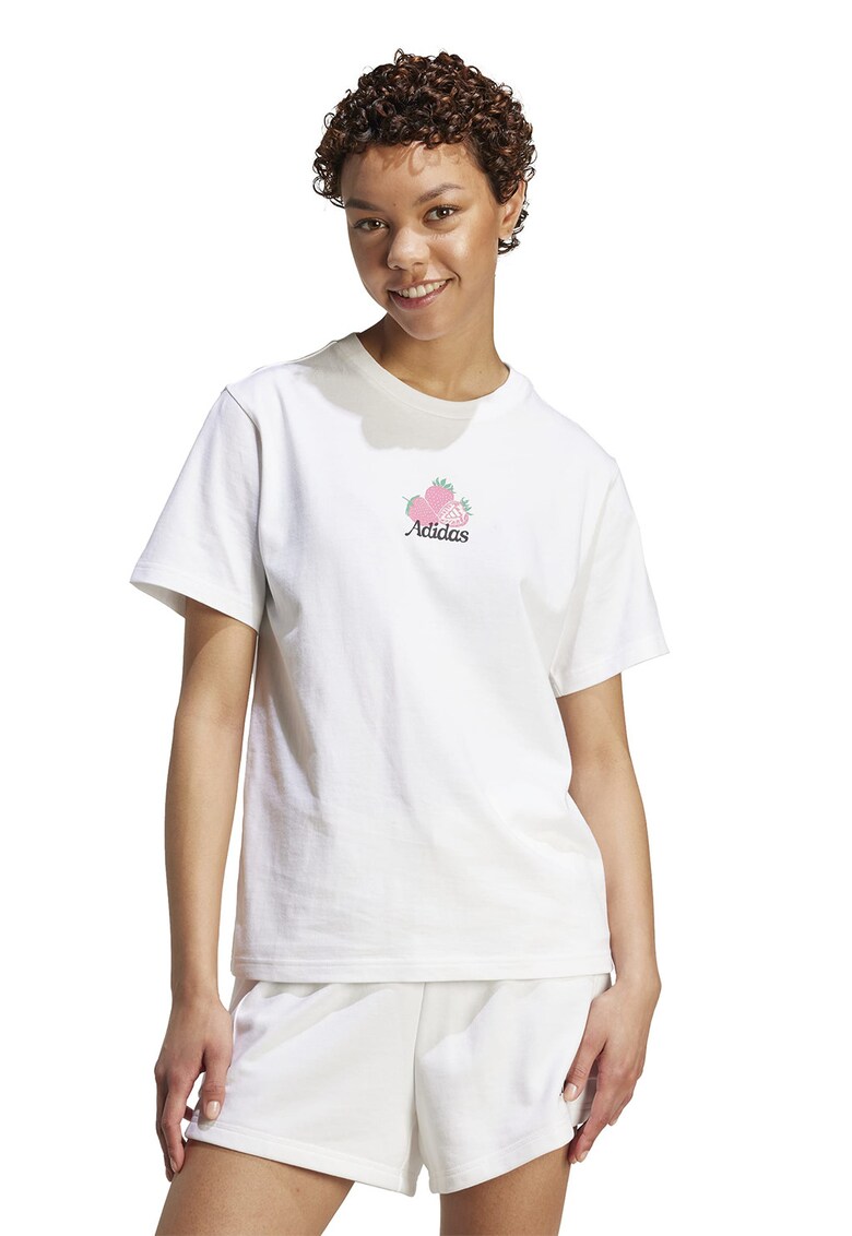 Tricou din bumbac cu imprimeu - Alb/Negru/Roz pastel