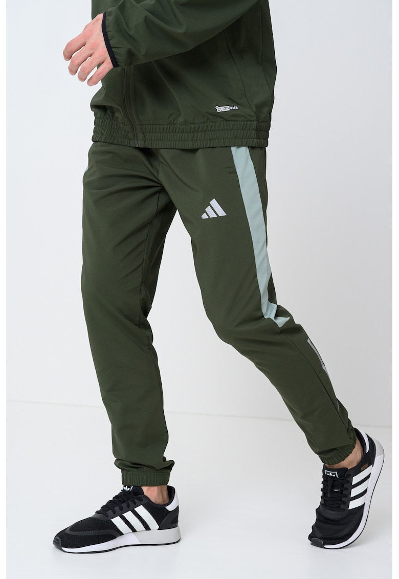 Pantaloni de trening cu talie elastica - Gri cenusiu/Kaki inchis