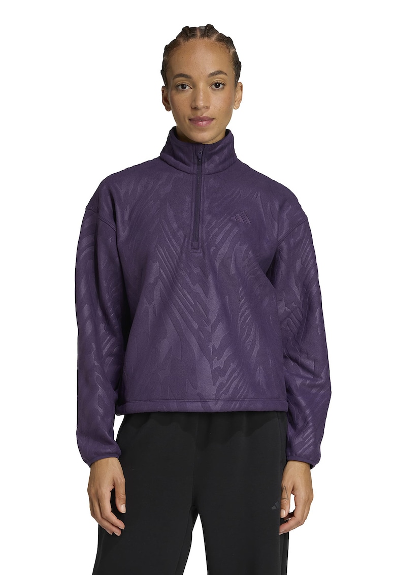 Bluza cu fermoar scurt si model pentru fitness