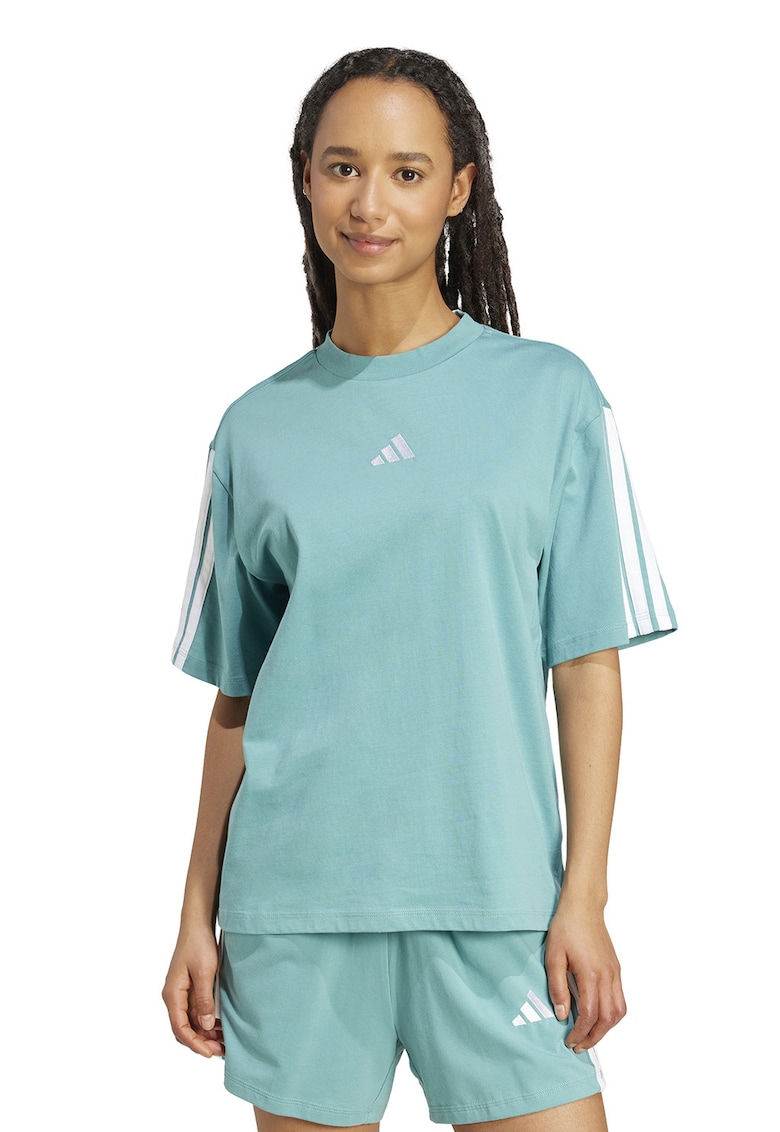 Tricou regular-fit din bumbac - Alb/Albastru glaciar