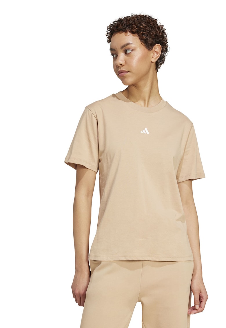 Tricou cu decolteu lrotund si logo discret - Piersica