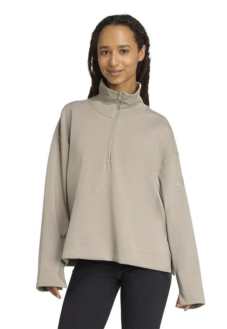 Bluza de trening lejera din amestec de modal cu fermoar scurt