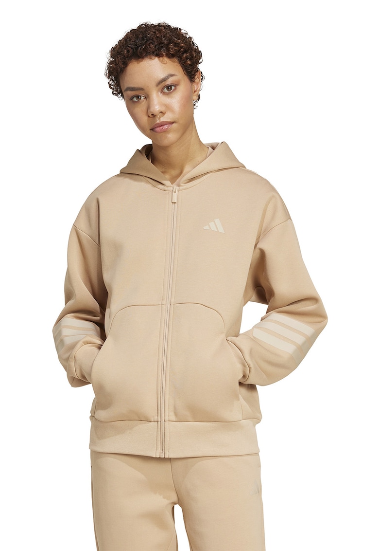 Hanorac cu fermoar si model in dungi Future Icons 3