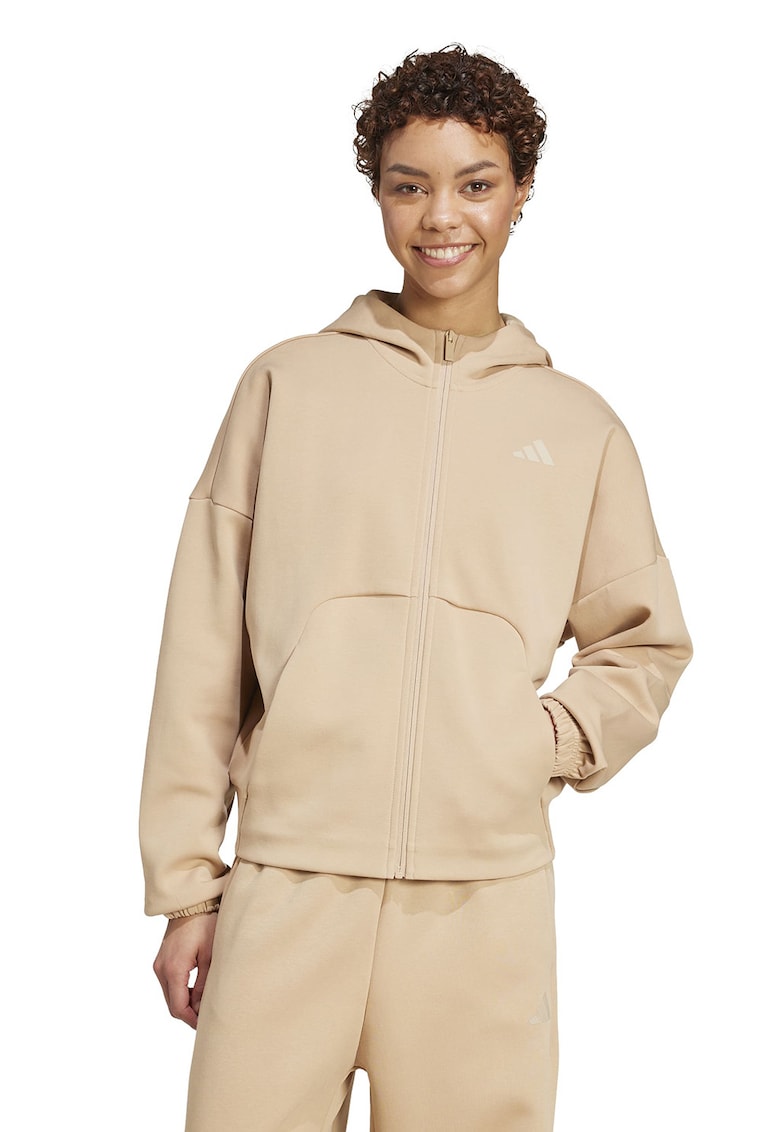 Hanorac cu fermoar si maneci cazute