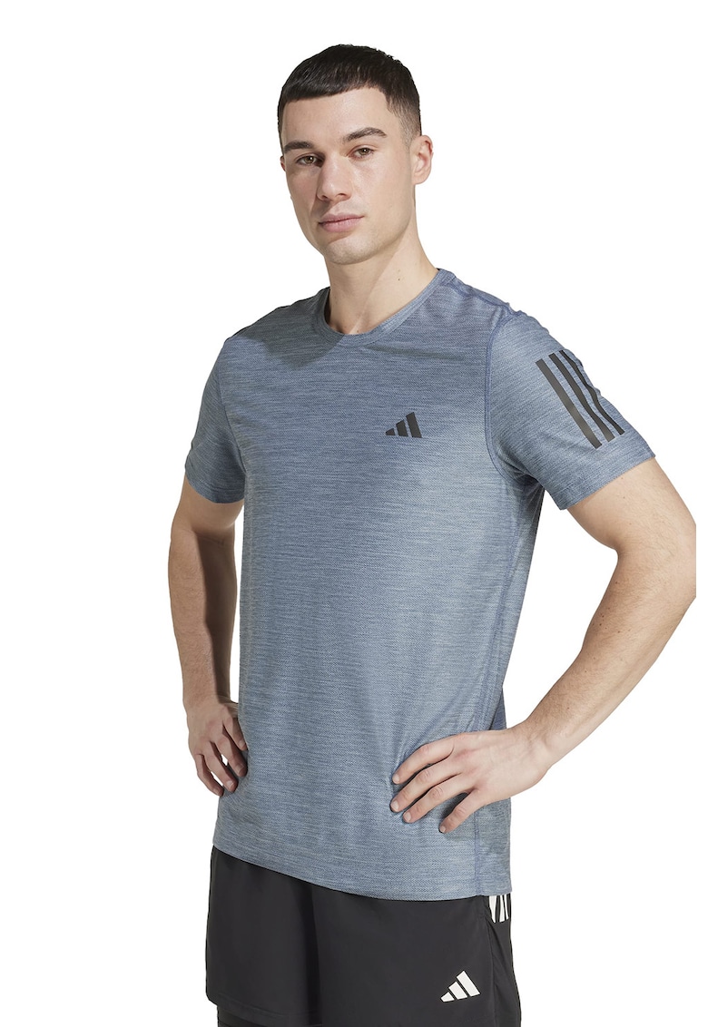 Tricou cu decolteu rotund pentru alergare - Negru/Gri cenusiu