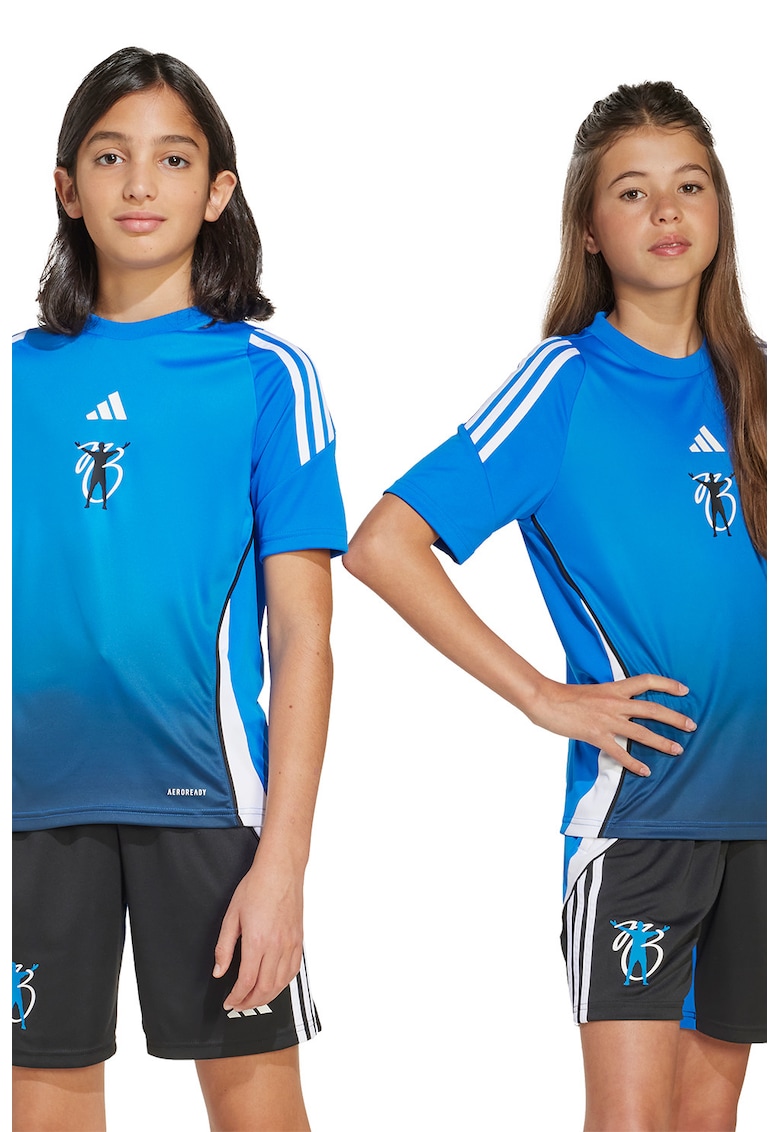 Tricou cu logo - pentru fotbal - Alb/Albastru