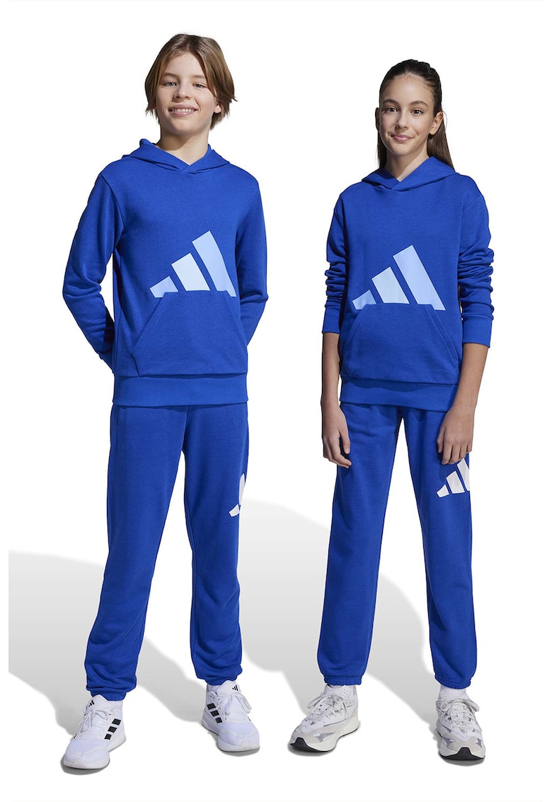 Pantaloni de trening cu logo si snur in talie