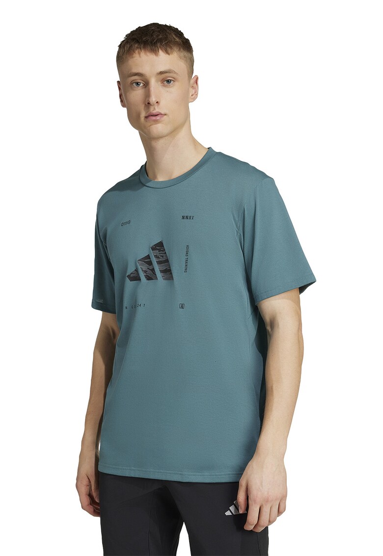 Tricou regular fit cu logo - Verde persan