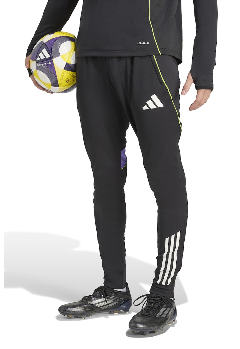 Pantaloni slim fit pentru fotbal cu terminatii cu fermoar