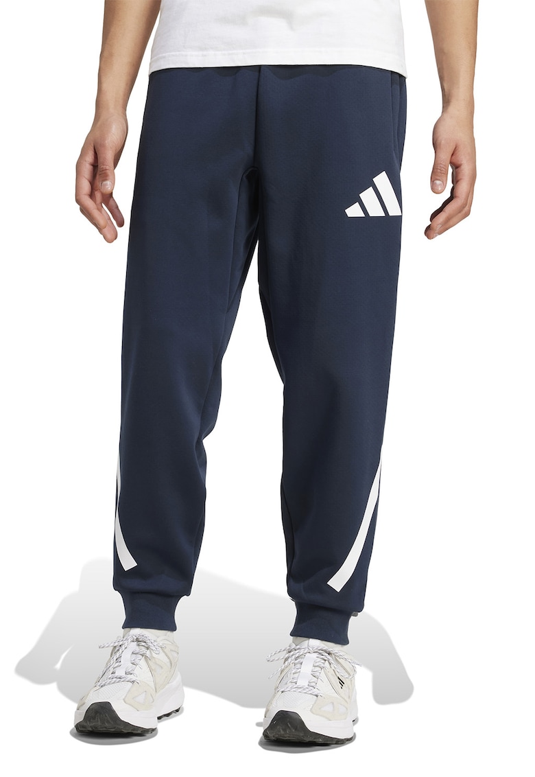 Pantaloni de trening relaxed fit cu snur Z.N.E. - Alb/Albastru ultramarin