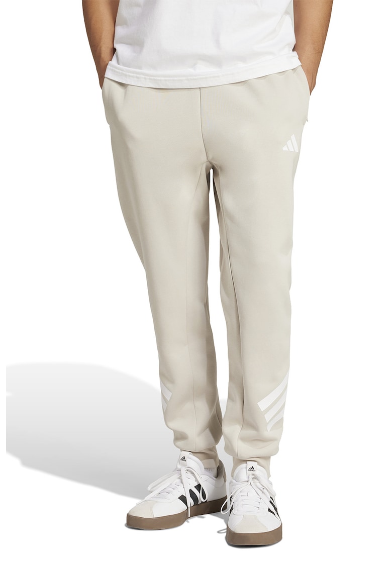 Pantaloni de trening din amestec de bumbac cu logo Pantaloni de trening din amestec de bumbac cu logo