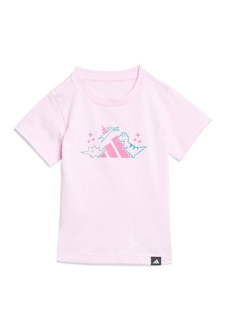 Tricou din bumbac cu imprimeu - Roz deschis