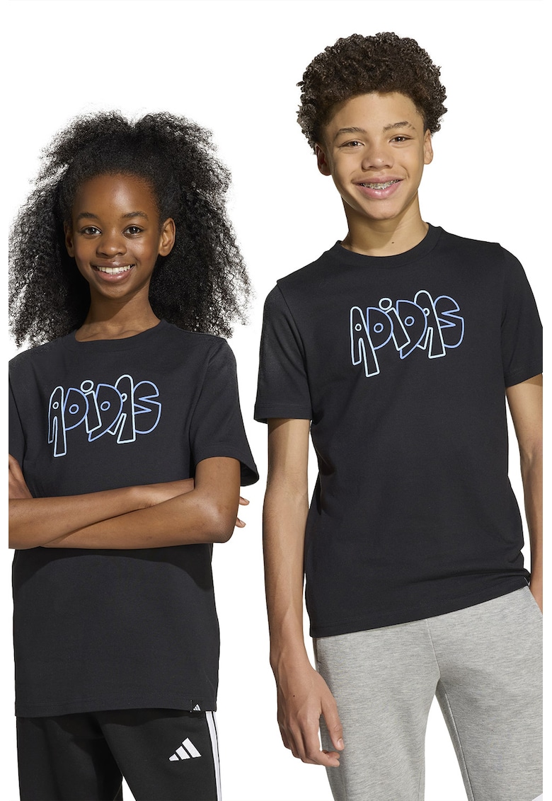 Tricou cu logo pe piept si model graffiti